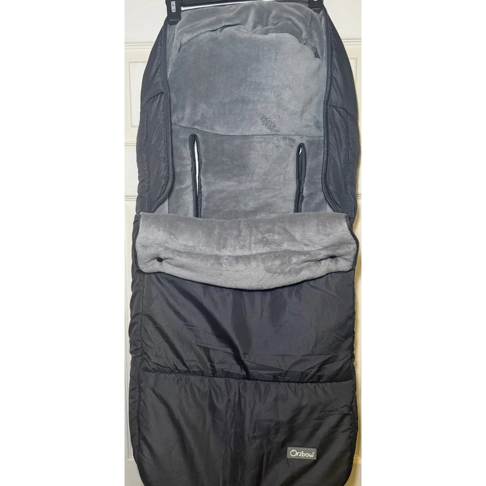 Orzbow Fleece Footmuff Gray Winter Full Zip for Infant Toddler Strollers